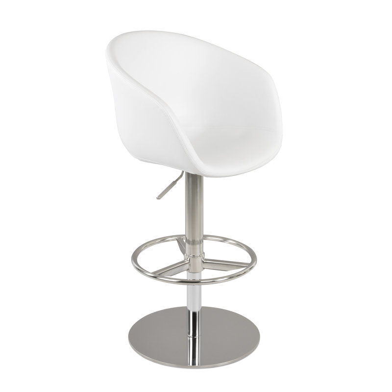 Tribeca Swivel Adjustable Height Bar Stool, Polished