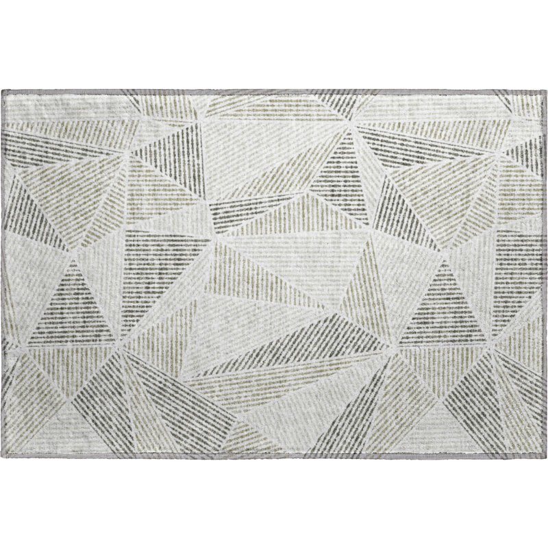 Premium Machine Washable Cerrito Taupe Rug, Rectangle 1'8" x 2'6"