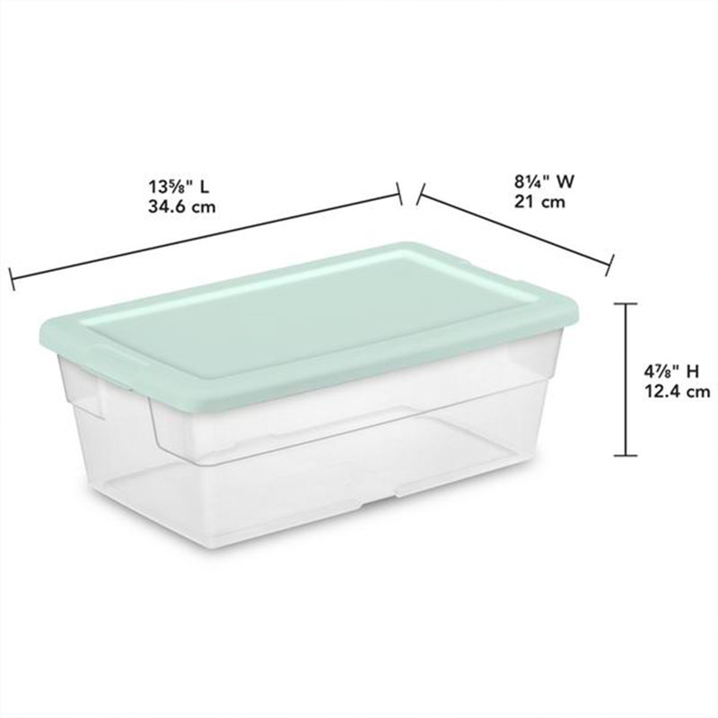 Sterilite 60 Pack 6 Quart Storage Box Stackable Bin with Lid, Plastic Container