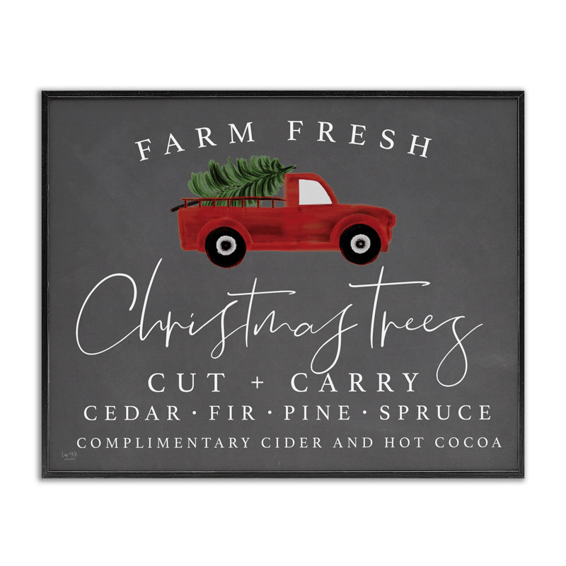 «Farm Fresh Trees over Encadré Giclée», design par Lux + Me Designs, H 11 po x l 14 po, Giclée encadrée noir minuit