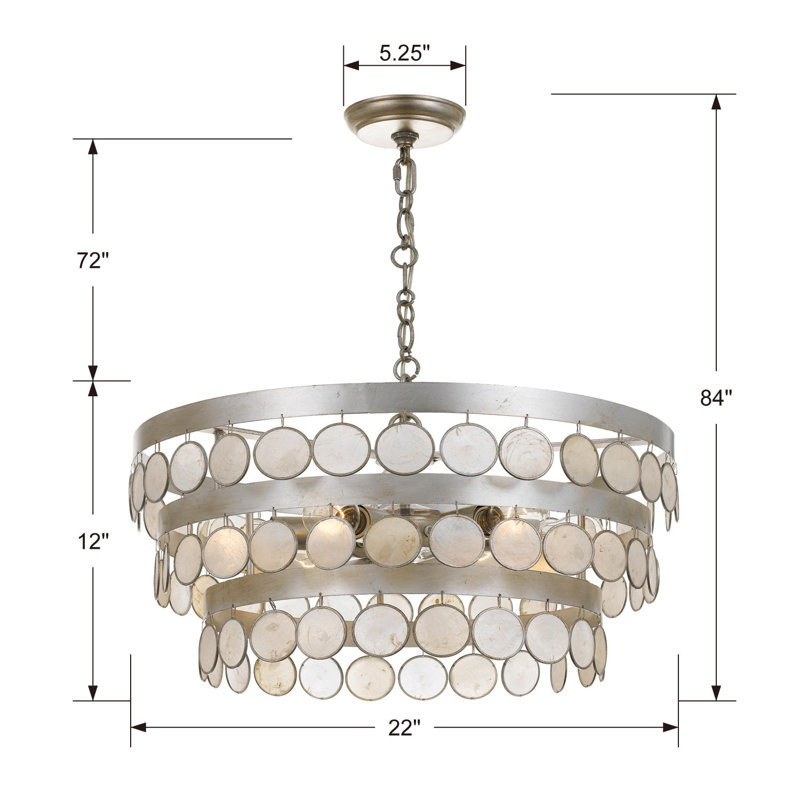 Tisa 6 - Light Dimmable Tiered Chandelier