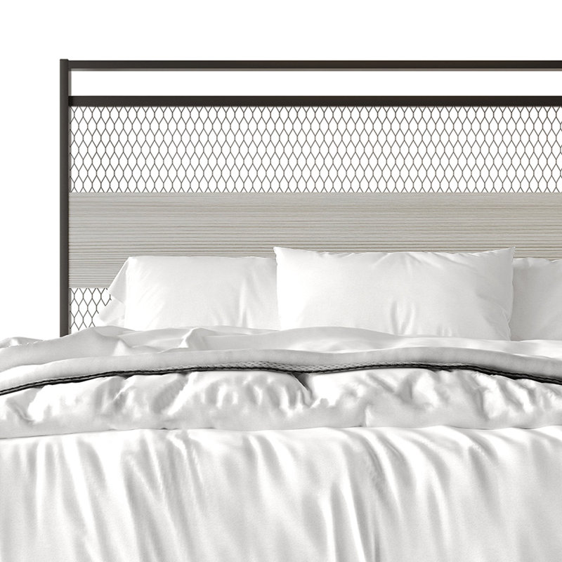 Full Metal Platform Bed With Storage In Brown, Light Gray, Full