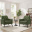 Fauteuil d'appoint rembourré en chenille de style Mid-Century avec pieds rembourrés en bois-633533712
