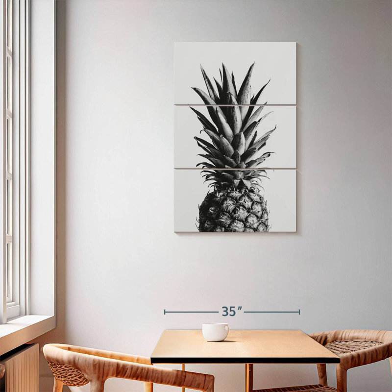 Yarlin Pineapple Black And White I, 57" H x 36" W