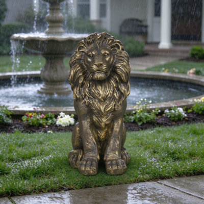 Sitting Lion Outdoor Garden Statue