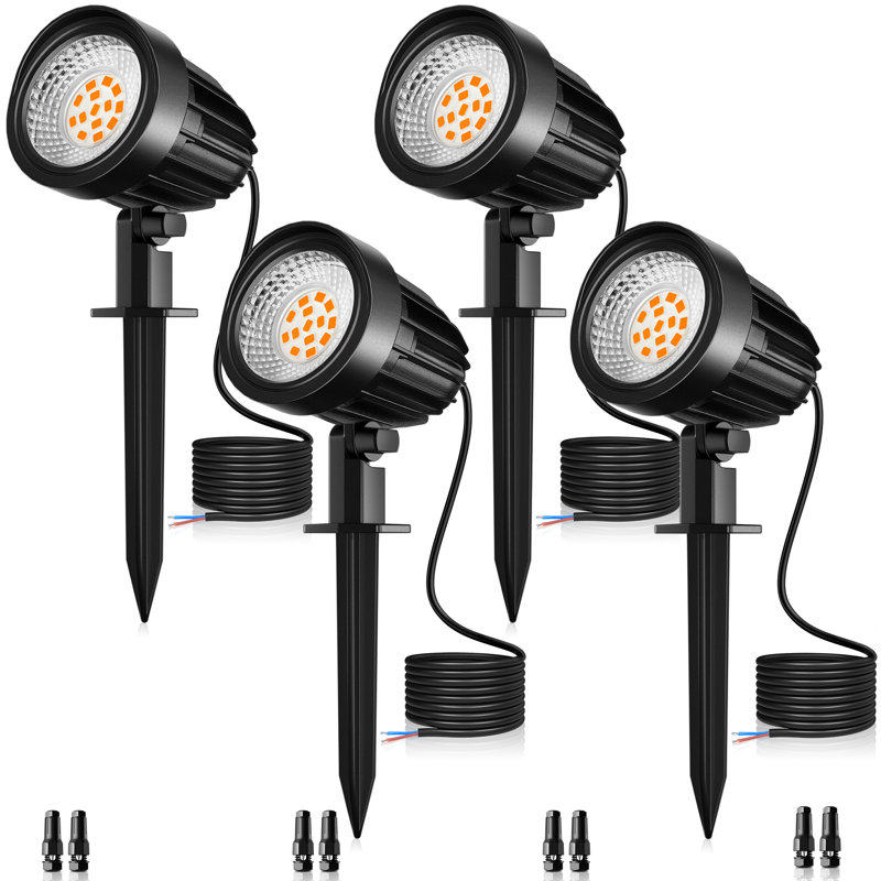 4-Pack 15W Low Voltage LED Landscape Spotlights, IP66 Waterproof Outdoor Up/Down Lighting - Warm White