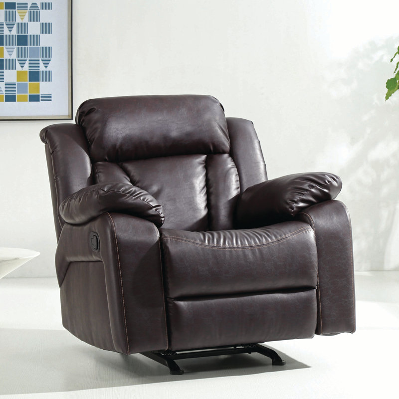 Mowery Faux Leather Recliner, Brown