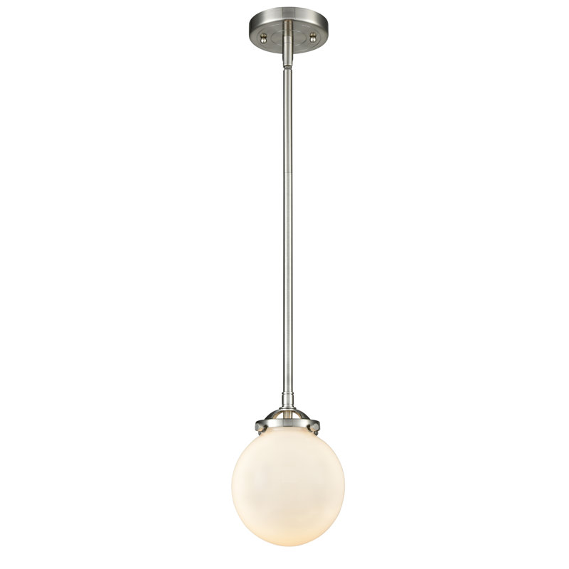 Luminaire suspendu sphère 1 lumière Zarmayr, Ampoule non incluse, Blanc mat, Laiton antique noir