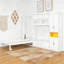 Lit escamotable simple en bois avec meuble télé, 2 tiroirs, tablettes et armoires-124636546