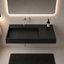 Lavabo de salle de bain mural rectangulaire 36 "avec lavabo gauche et comptoir Juniper - noir, sans trou de robinet-1291249863-1291249857