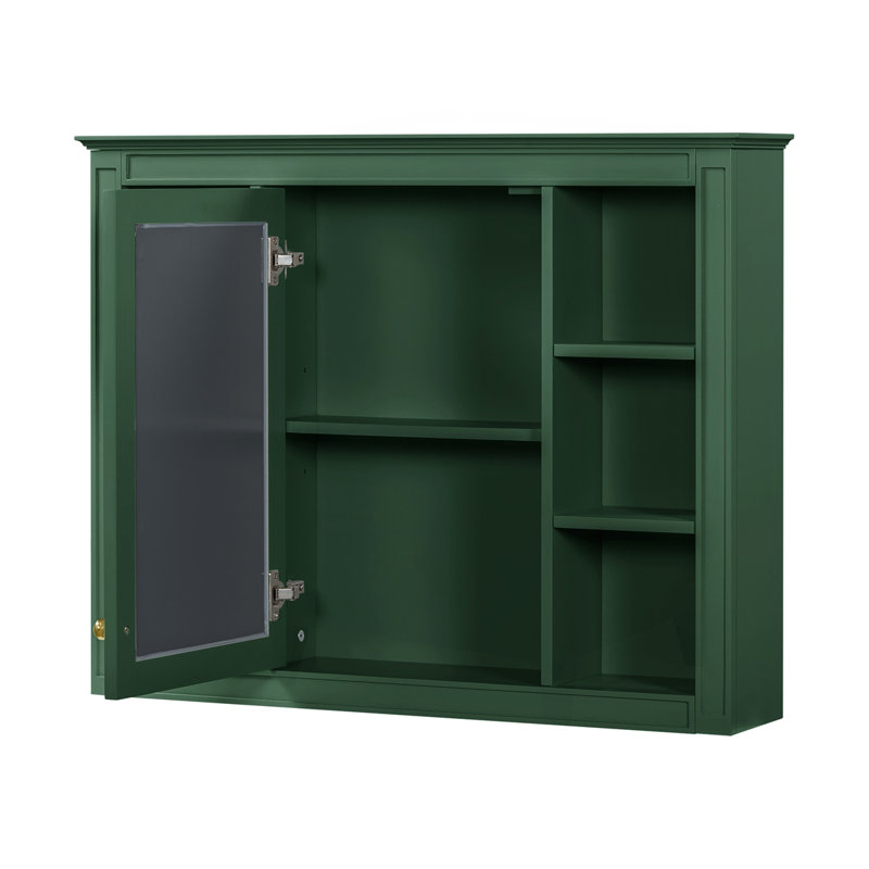 35" X 27.5" Wall Mounted Bathroom Storage Cabinet, Green