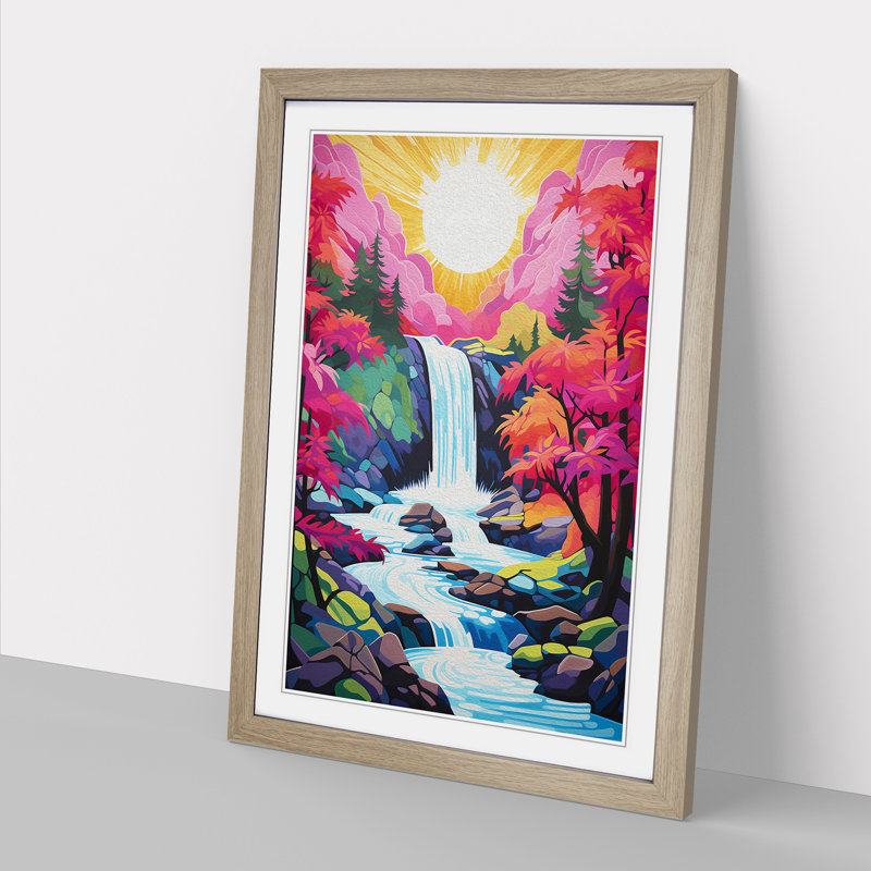 Waterfall Pop - Framed Print, Oak , 46cm H x 34cm W x 2cm D