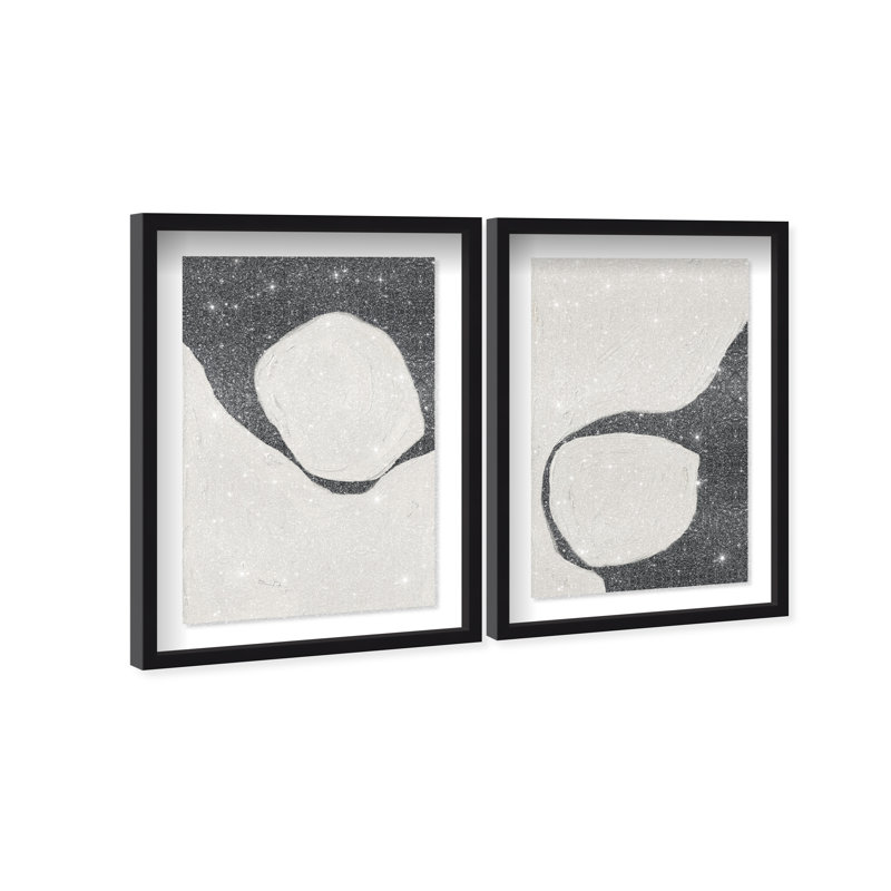 Neutral Balance Set Set by Oliver Gal, 37.5"H x 55.5"W, Black Shadowbox