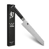 Shun Classic 9" Master Prep Knife, Handcrafted Japanese Knife, VG-MAX Core with Damascus Stainless Steel Cladding, Pakkawood Handle, Precision and Sharpness for Professional and Home Chefs