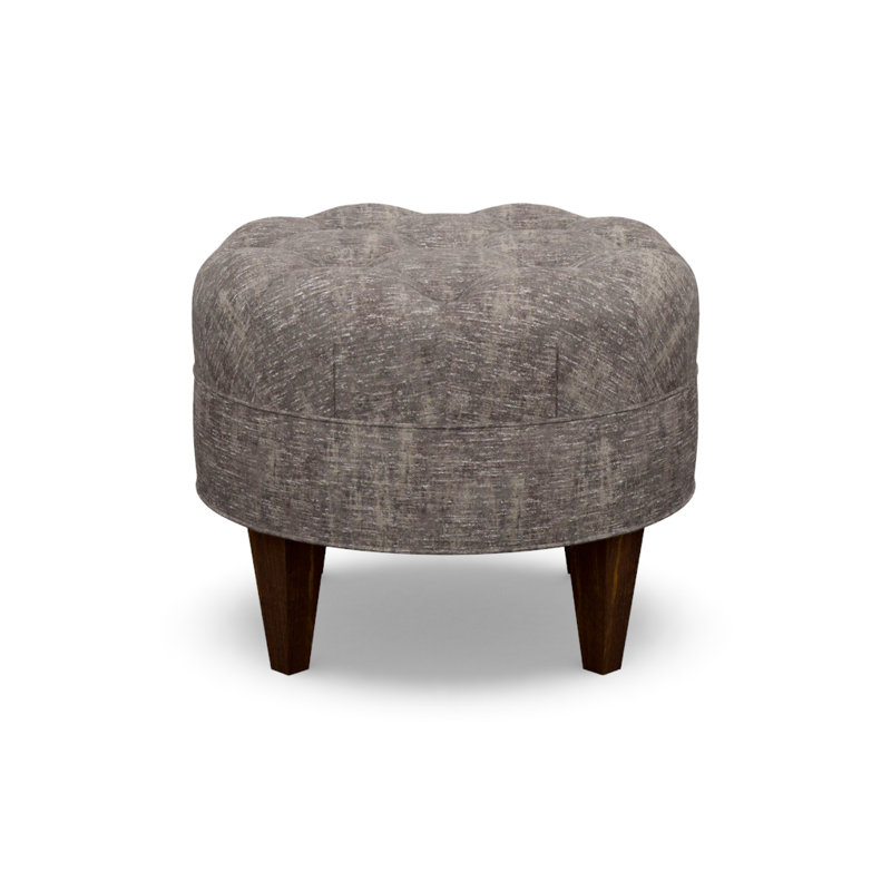 Round Tufted Ottoman, 7064-88, Walnut