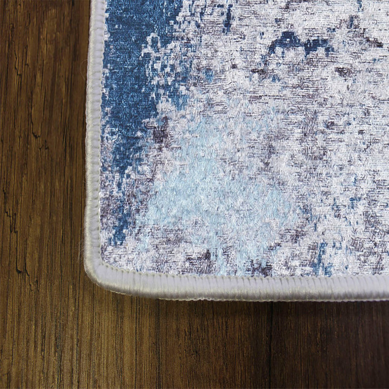 Tapis blanc / gris / bleu Clara, Tapis de couloir 2 pi 7 po x 9 pi 10 po