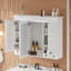 Armoire à miroir murale 35 pouces tout-en-un avec tablettes réglables, charnières à fermeture en douceur-128585667
