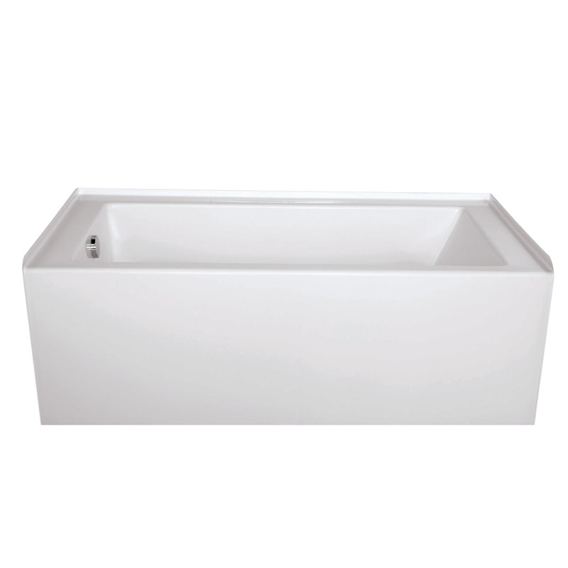 Sydney 60'' L Soaking Bathtub, White, Left, Matte Black