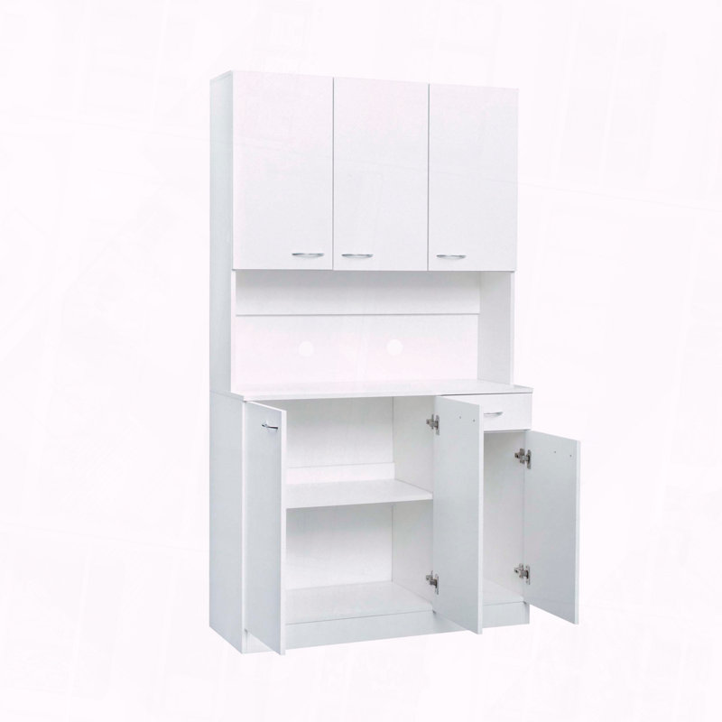 Armoire de cuisine à 6 portes avec armoire, Blanc
