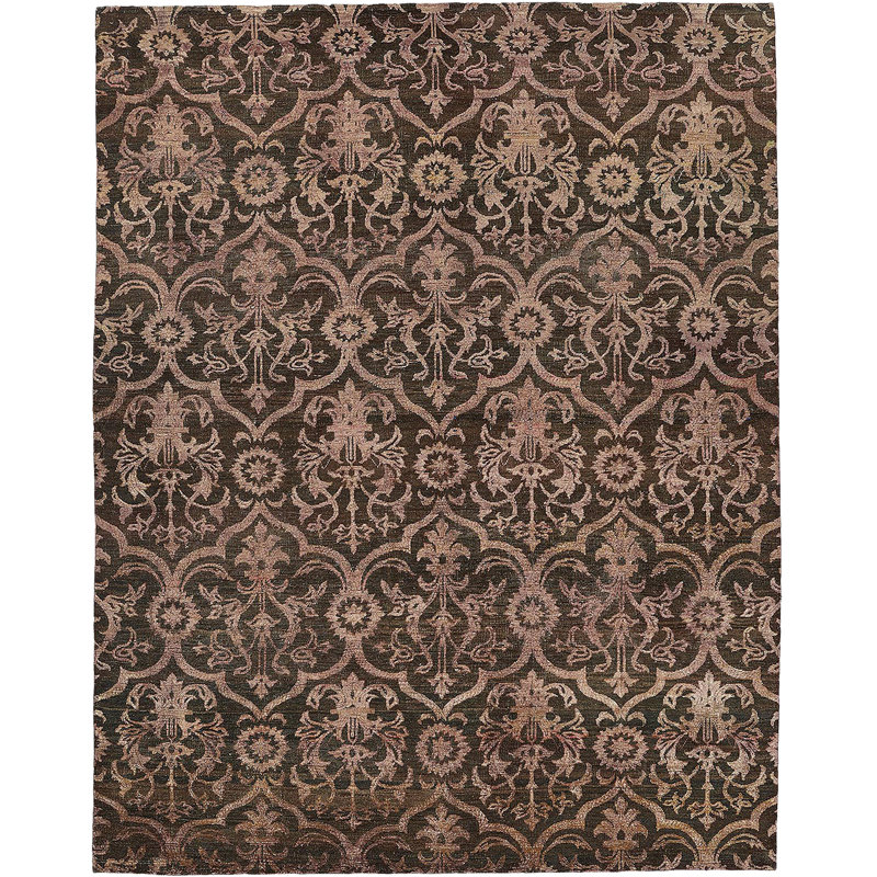 Brown Alchemy Transitional Wool Silk Blend Rug - 7'10" x 10'