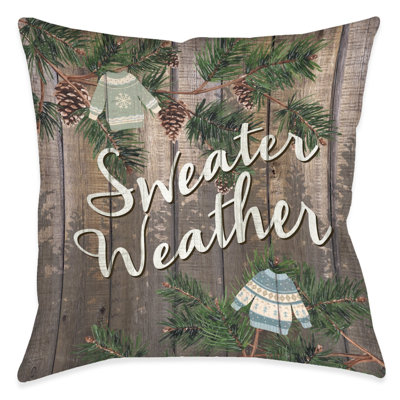 Cozy Christmas Floral Reversible Throw Pillow