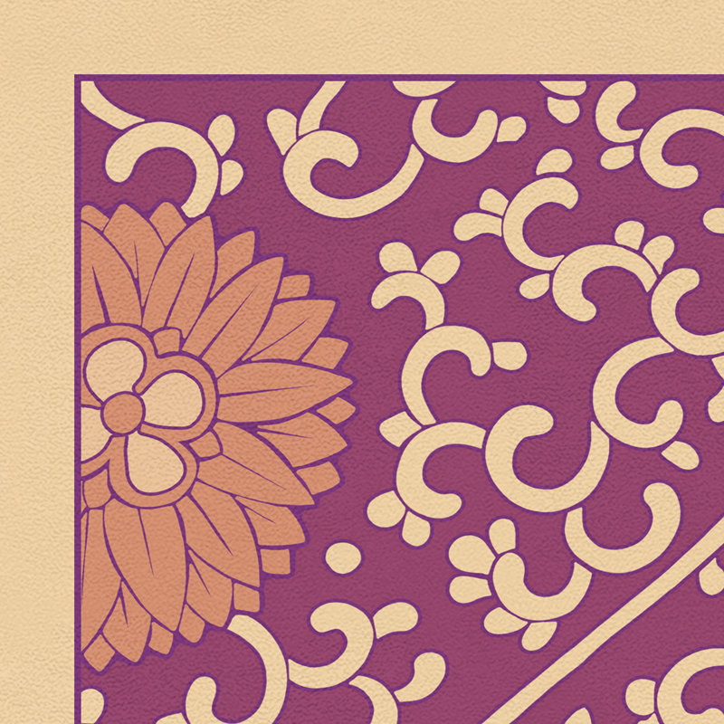 Hawarden Vinyl Floral Indoor Rug, Rectangle 1'9" x 2'8"