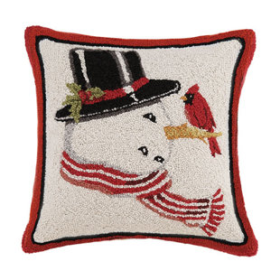  Snowman Hook Wool Throw Pillow