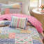 Ensemble de courtepointe réversible en microfibre 3 pièces rose simple / simple TG