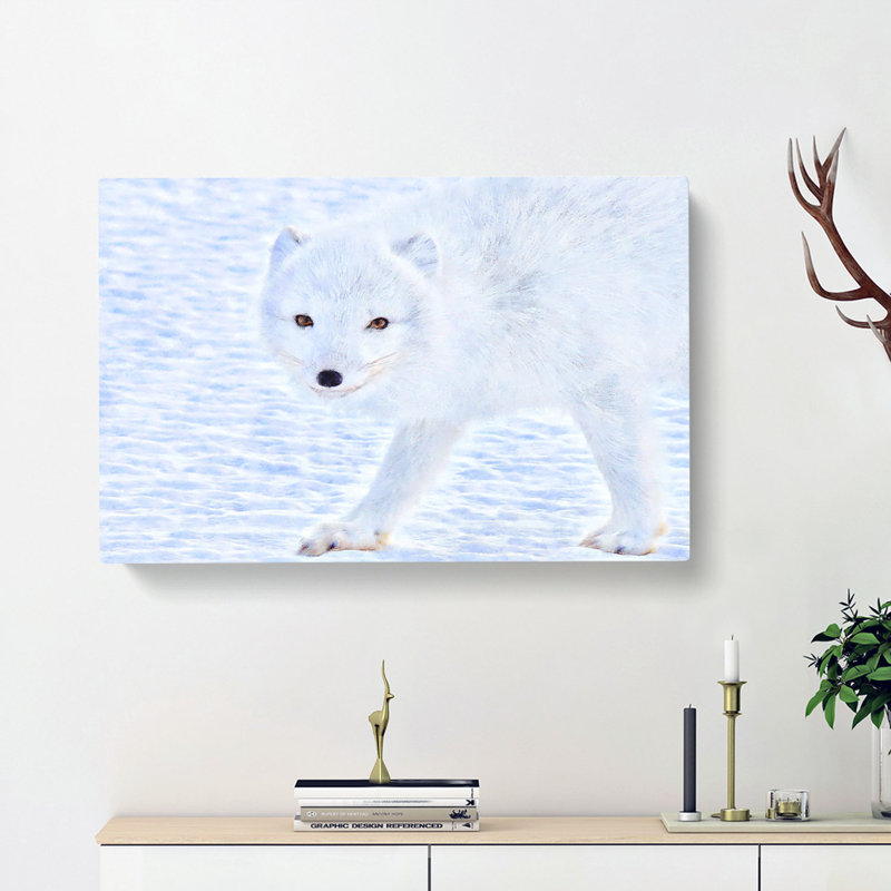 Winter Fox - Wrapped Canvas, 60cm H x 91cm W x 3cm D