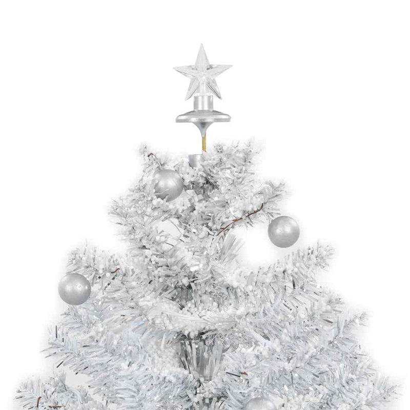 Snowing Christmas Tree Artificial Xmas Tree with Umbrella Base PVC, White