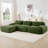 L-Shaped Corduroy Cloud Sectional Sofa With Ottoman-381968705