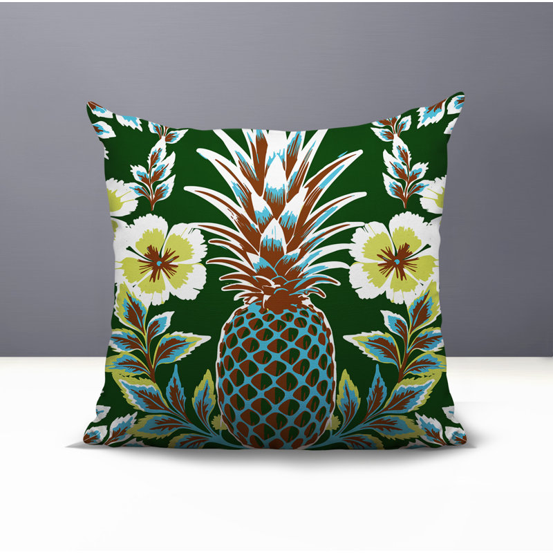 Coussin Kaimana, Carré 15 po, Vert