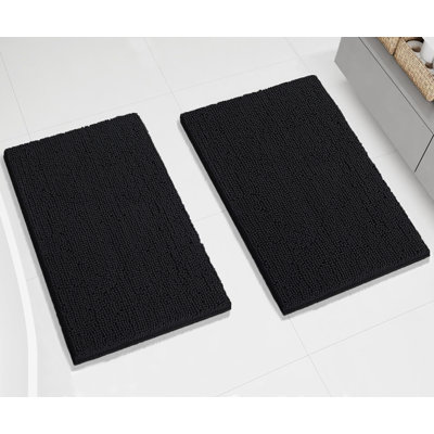 Ensemble de 2 tapis de salle de bain en chenille moelleux et moelleux