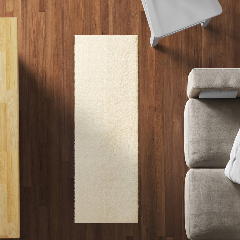 Tapis pour salle de bain Marshmallow, L 72 po x l 24 po, Crème