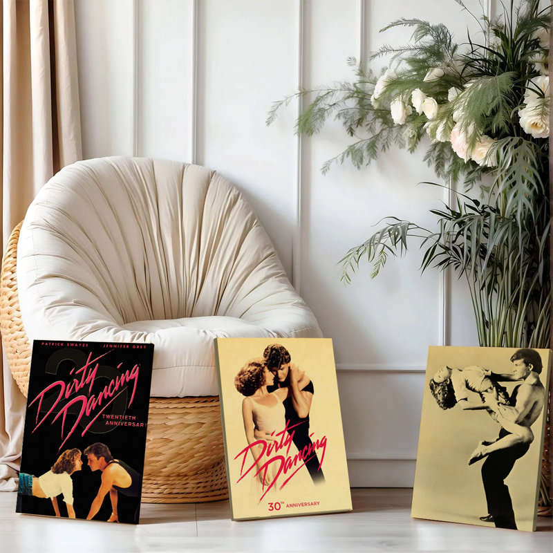 Ensemble de 3 affiches encadrées « Dirty Dancing », avec Patrick Swayze et Jennifer Grey. Décoration murale classique pour le salon et la chambre. Impressions vintage de scènes de danse pour le 20e et le 30e anniversaire. Collection hollywoodienne nostalgique.