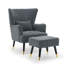 77Cm Wide Plush Velvet Modern Wingback Chair and Ottoman-1281189397-1327265078