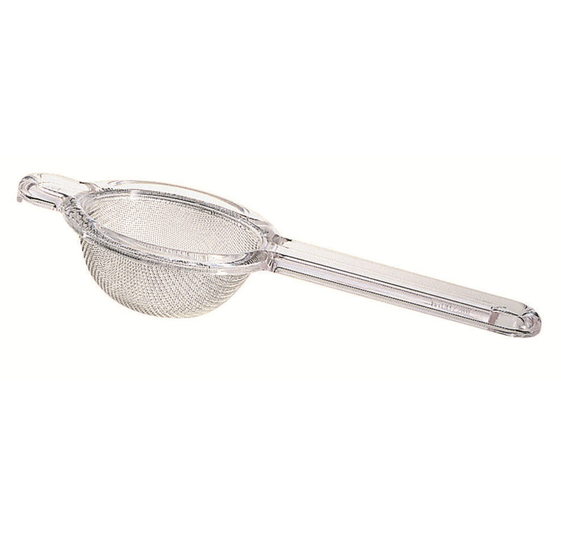 Guzzini Latina Acrylic Small Stainless Steel Food Strainer, Orange, 3" H x 13.5" W x 6.5" D