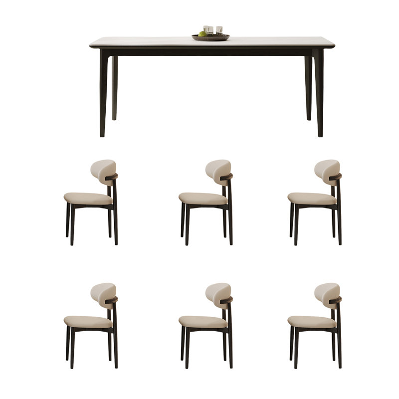 White Ash Sintered Stone Table Chair Set Appeal, 7
