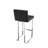 Pangea Home Dexter Faux/Vegan Leather Bar Stool - 30" Seat Height – Modern Upholstered Bar Chair with Steel Metal Legs - Indoor - Bar, Dining, Kitchen - Black with Silver Legs-1583249898-1583249900-1568498847