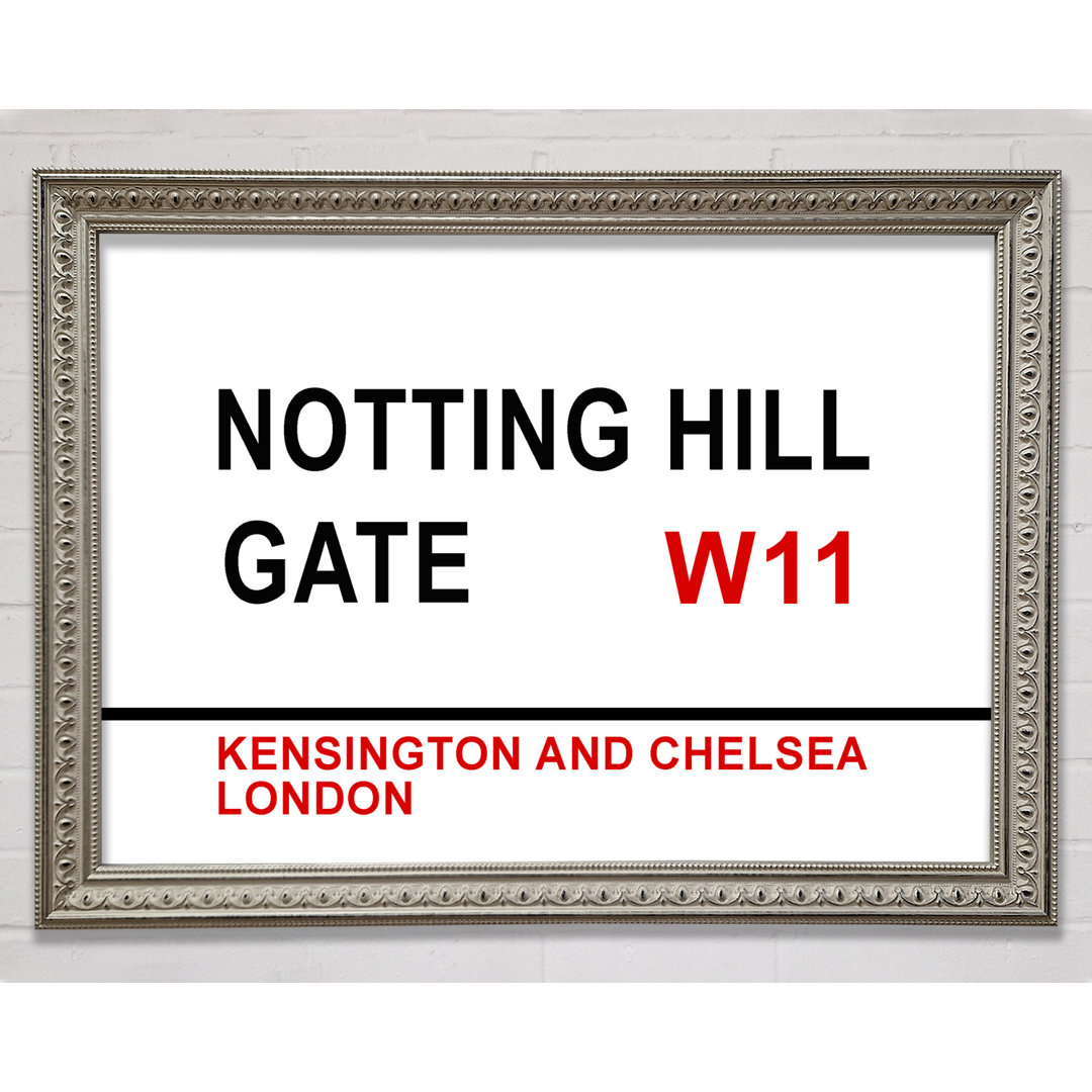 Notting Hill Gate Signs - Einzelne Bilderrahmen Kunstdrucke