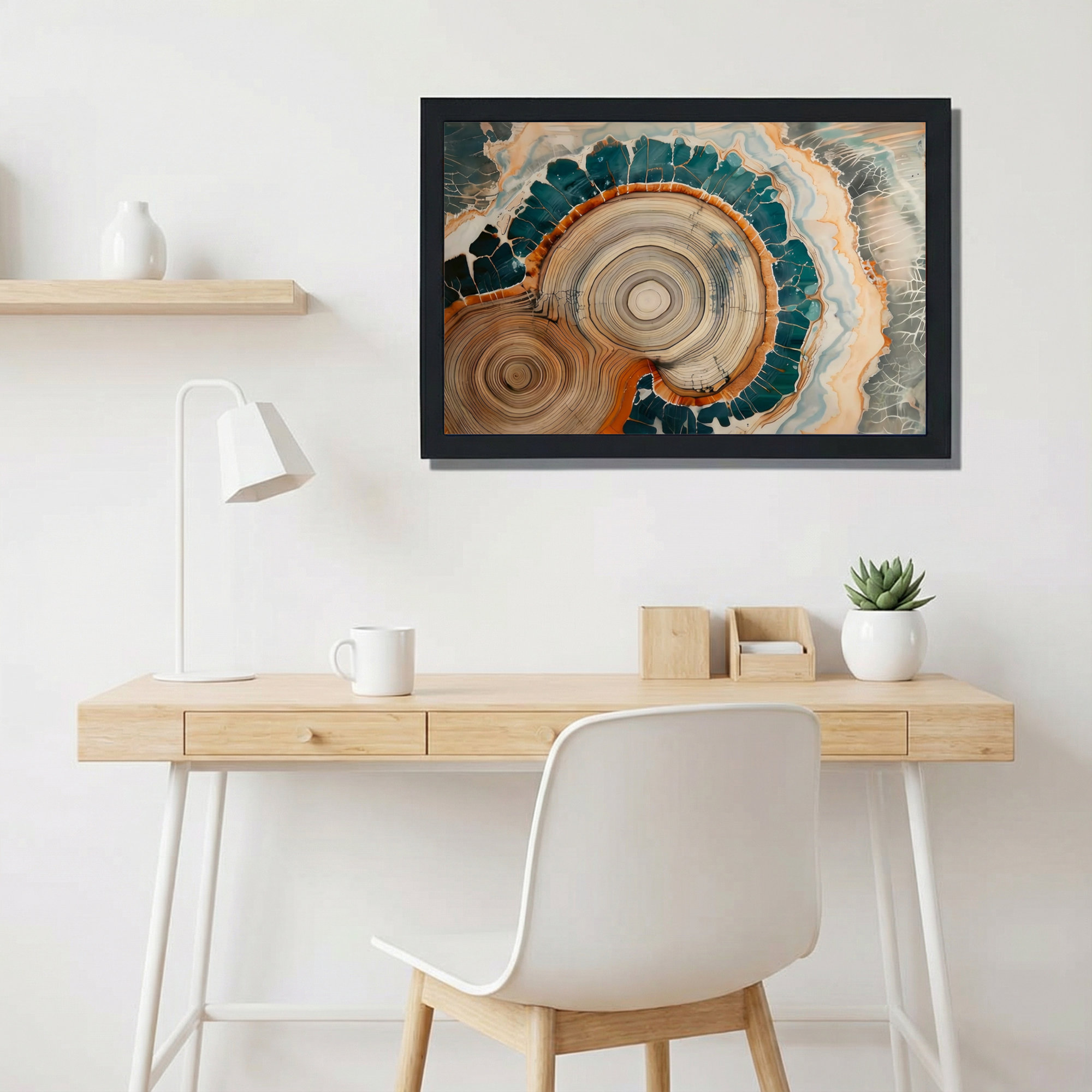 Winston Porter Abstract Tree Ring And Geometric Pattern Canvas Wrapped ...