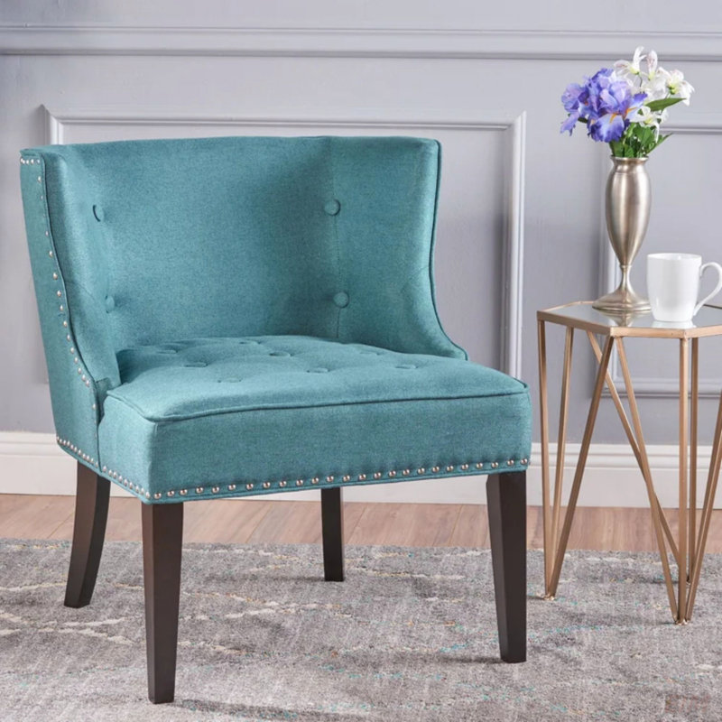 Chaise d'appoint en tissu, Sarcelle