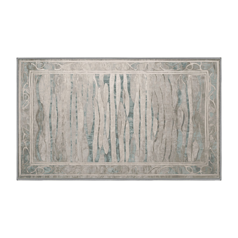 Machine Washable Gray Area Rug, Rectangle 2' x 3'