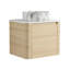 Meuble-lavabo mural 24 po avec lavabo d'art en céramique et porte à fermeture en douceur, emballage KD, contreplaqué-125212605