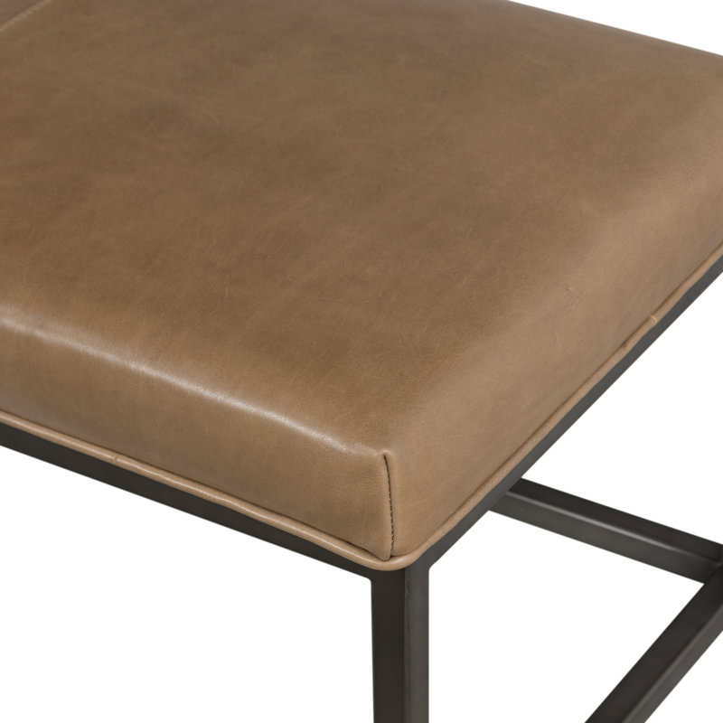 Beaumont Leather Dining Bench, Dakota Warm Taupe