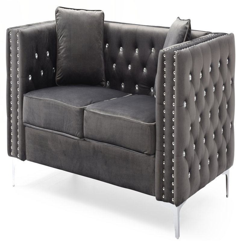Causeuse contemporaine stylisée grise, Gris
