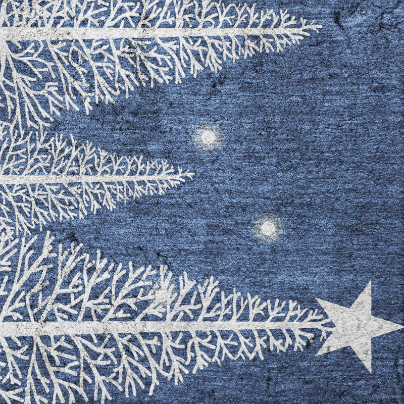 Premium Machine Washable Dream Shag ADS223 Snow Scene Rug, 9' x 12'