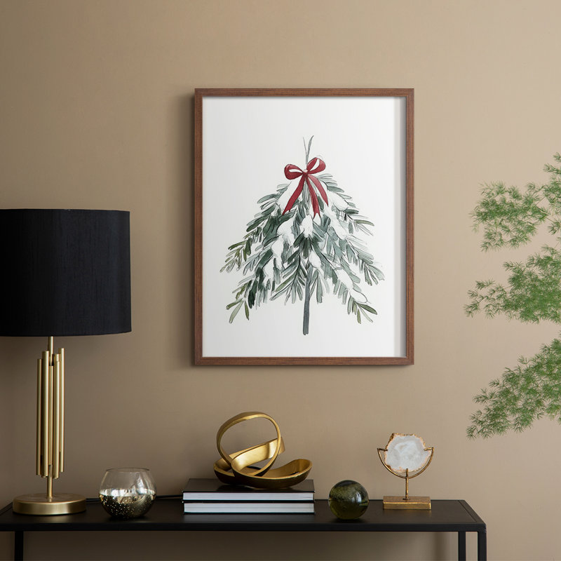 «Christmas Holiday Art DCCDXLV III», reproduction d'art encadrée - bois massif, H 15 po x l 12 po, Noyer