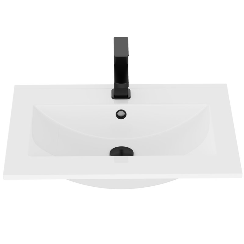 24" Intergrated Sink Top, Zinc Alloy Faucet, Solid Brass Pop up Drain