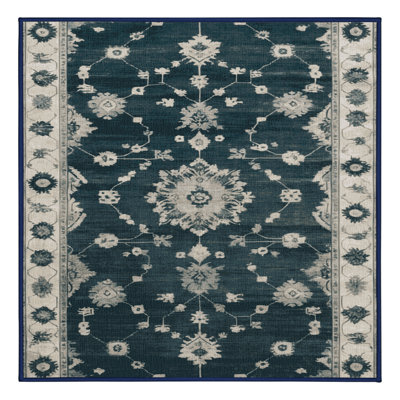 Tapis bleu lavé à la machine
